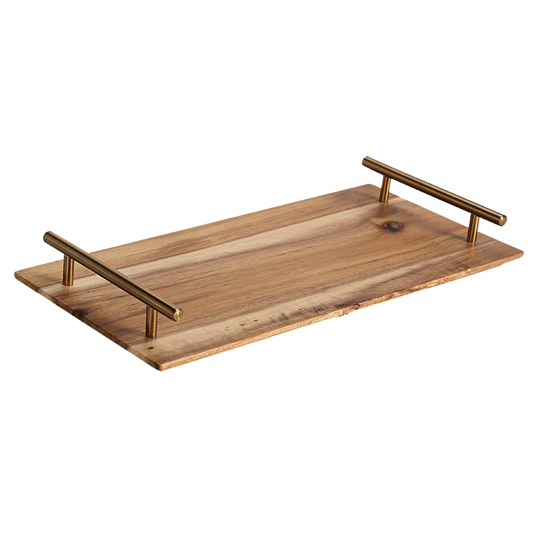 SOGA 36cm Brown Rectangle Wooden Acacia Food Serving Tray Charcuterie Board Centerpiece...