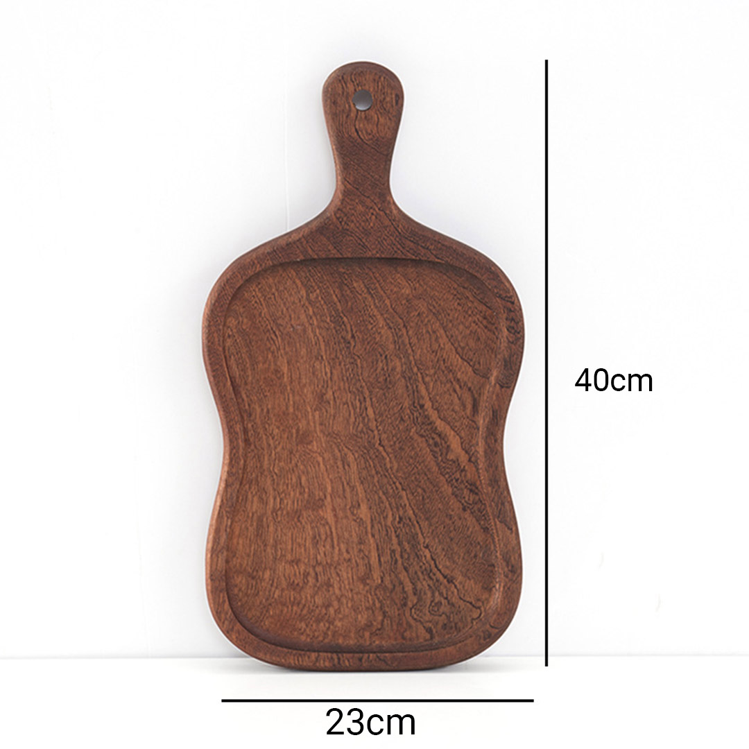SOGA 40cm Brown Wooden Serving Tray Board Paddle With Handle Home Decor detail